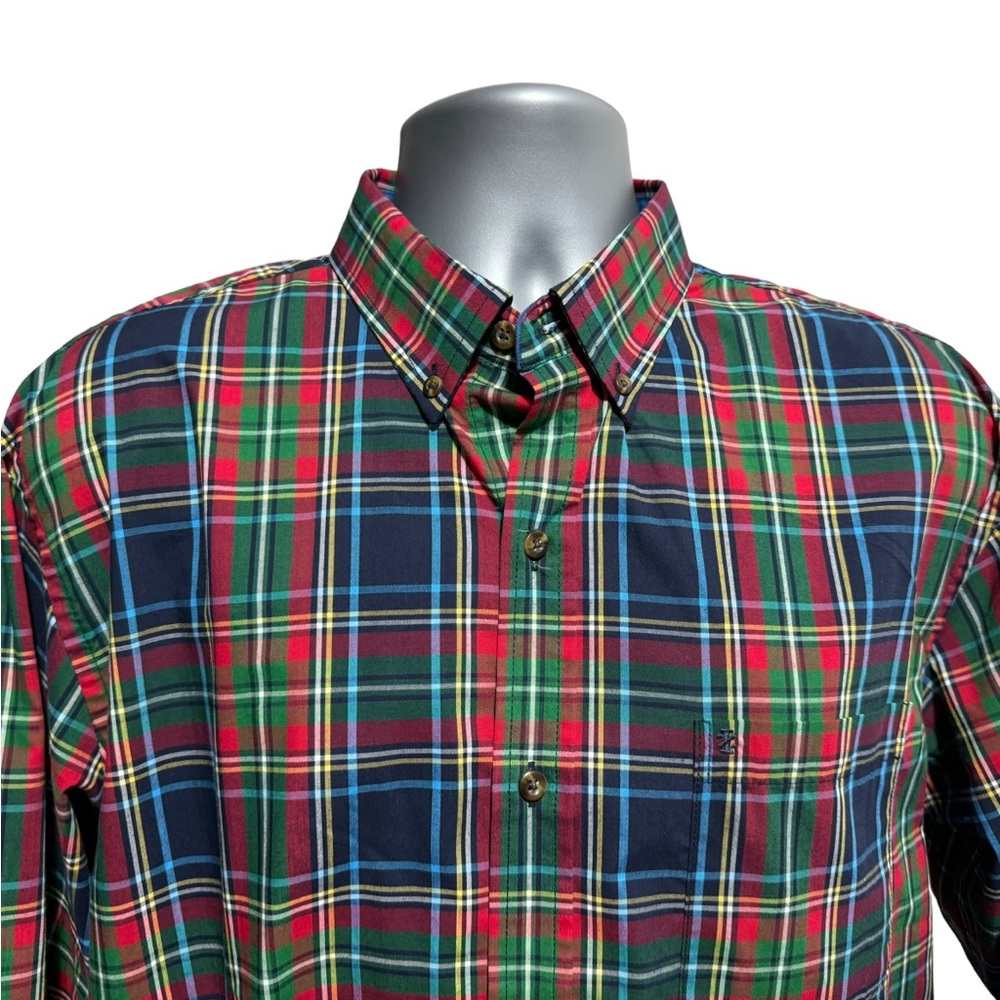 IZOD L/S Colorful Plaid Button Down - Size L